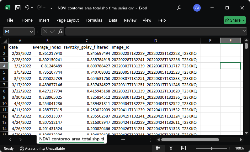 Save options for spreadsheet download