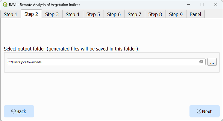 File selection dialog for output folder