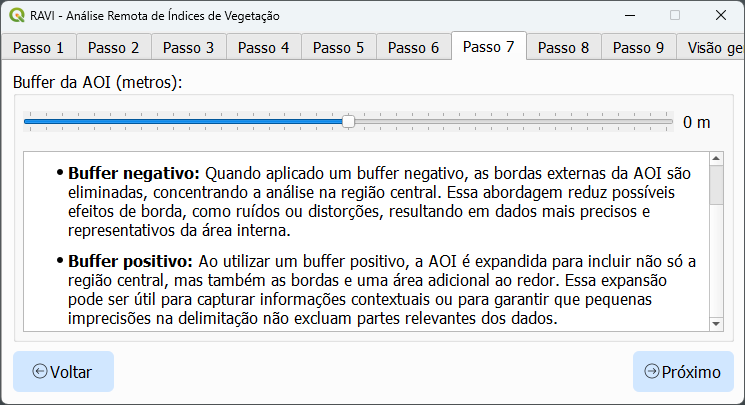 Interface para definir buffer da AOI